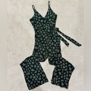 Green Patterned Jumpsuit